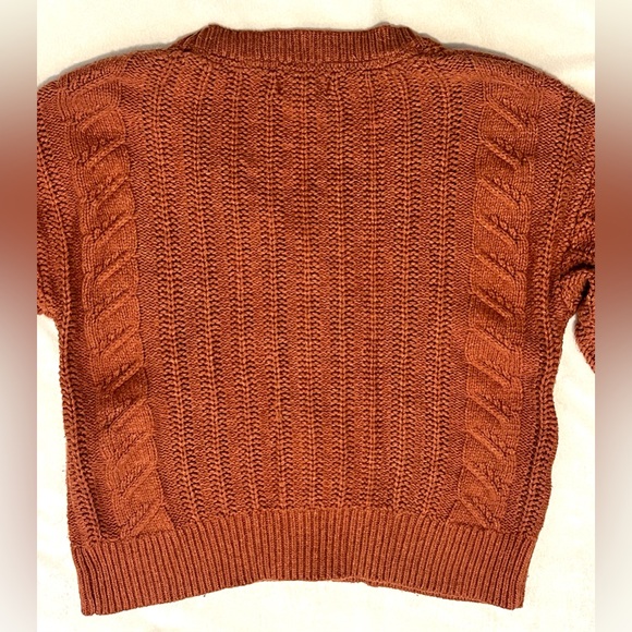 cupcakes & cashmere Burnt Orange Button Up Cotton Blend Cardigan Sz Small - Picture 13 of 15